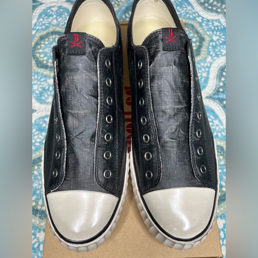John Varvatos Coated Linen Sneakers, New with Box